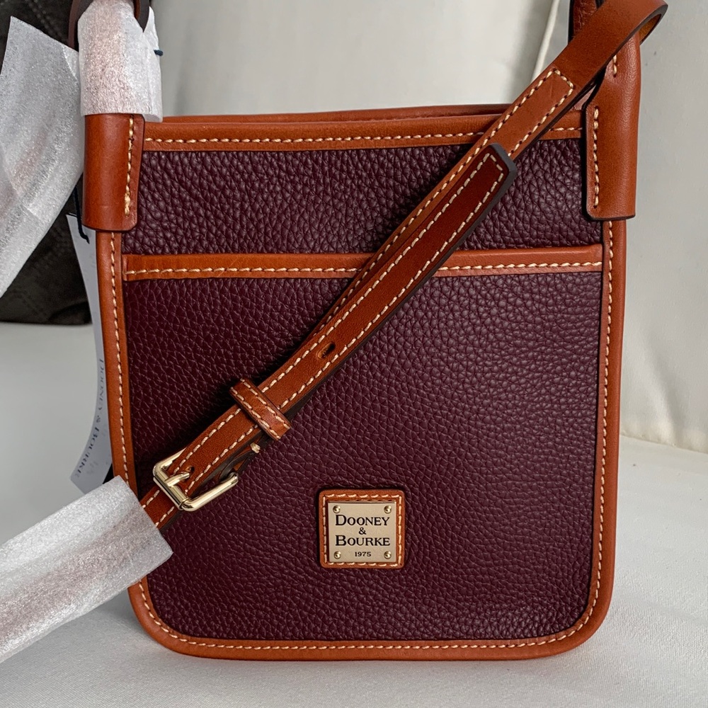 NWT - Dooney & Bourke Italian Pebble Leather Letter Carrier FINAL SALE